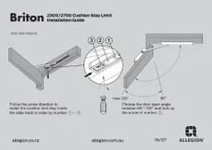 Installation Guide Briton 2300 and 2700 Cushion Stay Limit