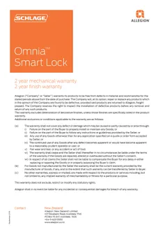 Lock Warranty Schlage Omnia