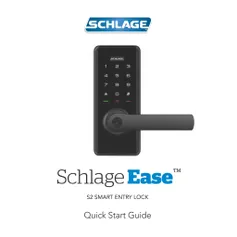 Quick Start Guide Schlage Ease S2