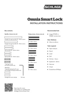 Installation Guide Schlage Omnia